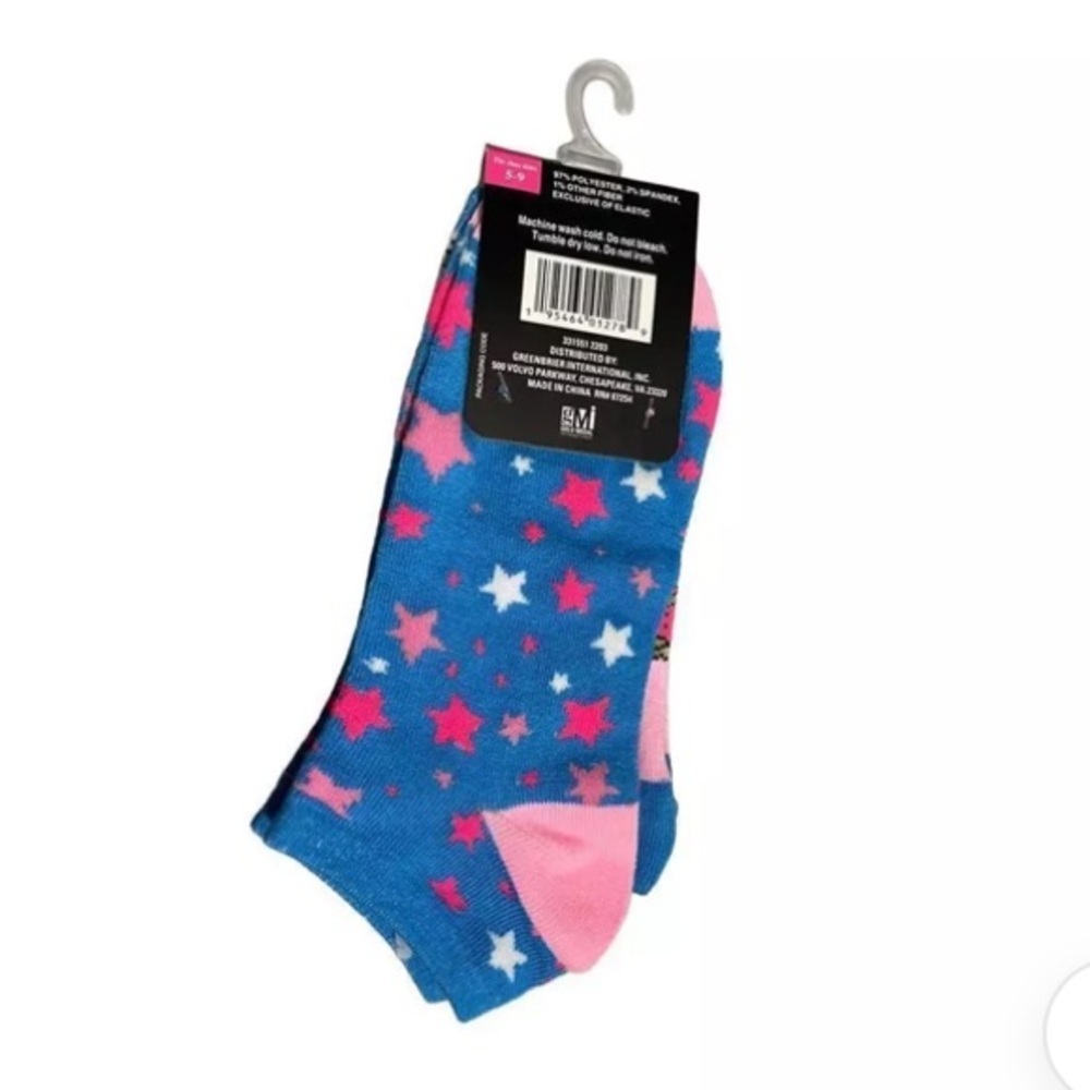 BEVERLY HILLS POLO CLUB 2 or LOW-CUT SOCKS DONUT|STARS PRINT - Picture 2 of 2